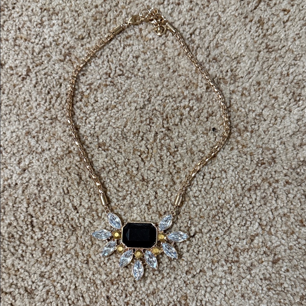 Elegant Black and Gold Necklace - Picture 1 of 10